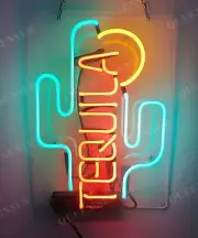 Tequila Cactus Cocktails Acrylic 14" Neon Light Sign Lamp Beer Room Display