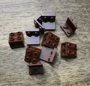 LEGO Reddish Brown Bracket 1 x 2 - 2 x 2 Inverted. QTY 10. Part No. 99207.