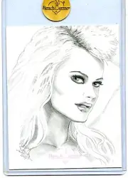 2007 BENCHWARMER CECILLE GAHR JUMBO SKETCH CARD BY MANNY STARKZ