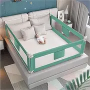 Bed Rails Beds Guardrail 3 Sides (2 Length Sides and 1 Feet Side) for Adjustable Height for Twin, Double (Green 2m+1.5m+2m)