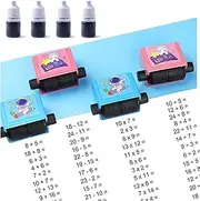 4PCS Teaching Math Stamps for Kids - Smart Roller for Addition, Subtraction, Multiplication, Division - Learning Tool for Home, Preschool, Kindergarten Classroom Supplies