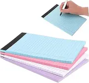 SEWACC 4Pcs Colorful Memo Pads College Ruled Notepads Tearable Writing Pad Legal Pads Colored Paper for Office School and College Compact and Lightweight Design