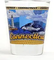 Connecticut State Wraparound Shot Glass Glassware
