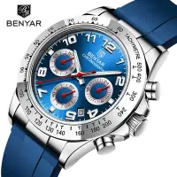 在飛比找Yahoo!奇摩拍賣優惠-熱銷 手錶腕錶賓雅benyar男士手錶 多功能石英錶時尚防水