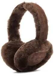 Ugg Shearling Trimmed Suede Earmuffs , Hats, Brown One Size