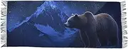 [AIXIWAWA] Women's Pashminas Scarf Night Bear Print, Shawls Wrap Lightwight with Tassel for Evening Dress Dinner Party, Multicolor