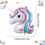 1Pc Large Rainbow Unicorn Shape Foil Balloon for Unicorn Theme, Birthday Party,