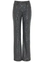 Rotate Birger Christensen Sequin-embellished Straight-leg Jeans - Black - 29 (W29 / UK12 / M) 29 (W29 / UK12 / M)