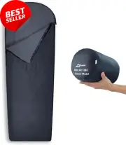 Compact Velvet Lined Sleeping Bag, Lightweight Three Season Sleeping Bag, Water