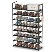 8 Tiers Shoe Rack Organizer, Stackable & Adjustable Non-Woven Fabric Shoe She...