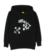 Paint-script logo-print hoodie 8Y Black