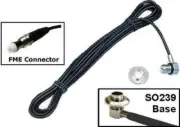 UHF Antenna SO239 Base 1/2" Hole to FME Female 5M Coaxial Coax Cable