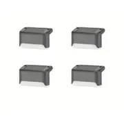 4pcs Pathway Stairs Step Fence Lamp Outdoor Solar LED Deck Lights Path Black