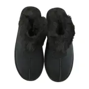 Gold Coast Women's Black Faux Fur Mule Slippers, Large (9-10)
