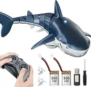 JUKUDAHU Remote Control Shark Toy for Kids Ages 3 4 5 6 7 8 9-2.4Ghz RC Electrical Shark with Light and Water Spraying, Shark for Swimming Pool Bath, Summer Water Outdoor Toy Gifts for Ages 6+ Boys