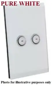 Clipsal C-BUS SATURN WALL SWITCH 2-Button Glass Fascia, Pure White *Aust Brand