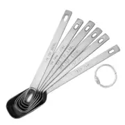 Set Of 6 Ergonomic Stainless Steel Measuring Spoons for Home Cooks Baking Tool