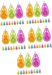 TEHAUX 5sets Easy Refill Correction Tape Mini Applicator Eraser for Journals Notebooks School Office 12pcs*5