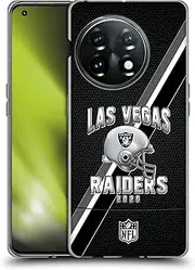 Head Case Designs Officially Licensed NFL Football Stripes 100th Las Vegas Raiders Logo Art Soft Gel Case Compatible with OnePlus 11 5G