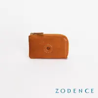 在飛比找蝦皮商城優惠-ZODENCE SAXON義大利植鞣革鑰匙零錢卡包 駝 (卡