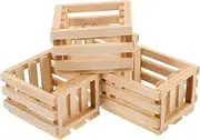 jojofuny 4pcs Scale Wooden Baskets Durable Micro Landscape Ornament for Fairy Garden Decor Artistic Craftsmanship Robust Construction