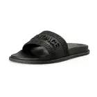 FENDI X VERSACE Fendace Men's Black Logo Embossed Pool Slide Flip Flops Shoes