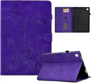 HYAUUcase Case for Samsung Galaxy Tab A8 Case 10.5'' 2022(SM-X200/X205/X207),Luxury Shockproof Smart Leather Cover with Kickstand Pen Holder Card Holder (Purple)