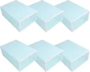 Cabilock 6PCS Box Stackable Shoe Storage Box Transparent Plastic Container with Blue Design and White Frame for Organizing Footwear Closets and Entryways