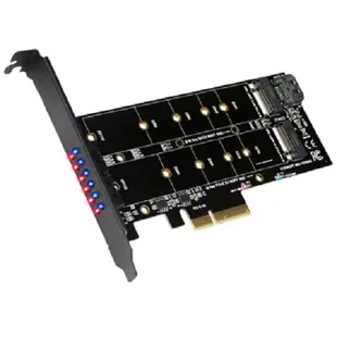 伽利略 PCI-E 4X M.2(NVMe)1埠+(NGFF)1埠 SSD 轉接卡 PEE4X31