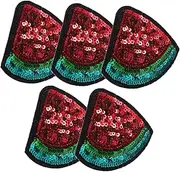 GLSTOY 5pcs Watermelon Embroidered Patches Cartoon Fruit Iron Sew Badges for Jackets Shirts Caps and Jeans Durable Applique Stickers for Clothing and Accessories