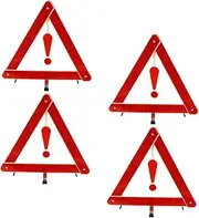 Car Safety Kit 4pcs Car Warning Triangle Sign Tripod Portable and Windproof for Roadside Safety