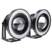 3.5" COB Fog Light Projector Car CCFL Blue Angel Eyes Halo Ring DRL Headlight (for: Porsche)
