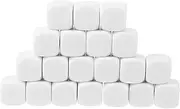 UPKOCH 20Pcs Rounded Corner Blank Dices DIY Math Teaching Props Smooth Surface Acrylic Dice for Classroom Games Educational Activities Fun Family Interaction
