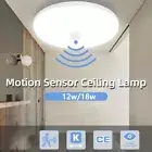 Motion Sensor Round LED Ceiling Bedroom Light 12/18W 220V LED Ceiling Lamp