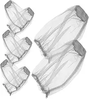 8pcs Insect Hat Mosquito Netting Outdoor Fishing Bug Netting for Hiking Camping Neck Cover Grey