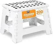 [Utopia Home] Foldable Stool for Kids and Adults - White - Lightweight Plastic Step Stool - 28cm Wide and 20cm Tall - by