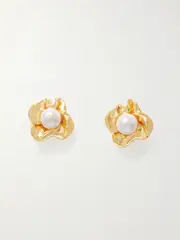 [Completedworks] Completedworks - Unity Recycled Gold Vermeil Pearl Earrings - One size One size Gold