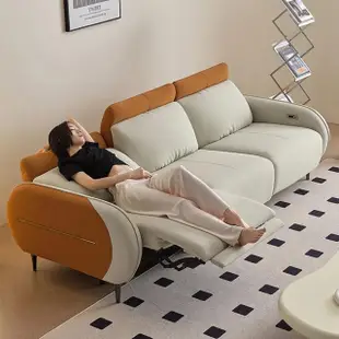 【Taoshop 淘家舖】皮藝義式輕奢電動沙發小戶型客廳多功能現代簡約雙人皮沙發(三人位全部電動)