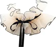 goneryisour Vintage Organza Agaric Ruffles Stand Fake Collar,Cosplay Costume Neck Ruff with Adjustable Ribbon Bowknot,Multicolor