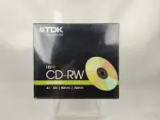 TDK CD-RW 10 Pack 700MB Rewritable Compact Disc High Speed 80 Minute CDRW Sealed