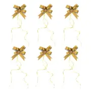 40Pcs 2" Pull Bows Present Wrapping String Bows Striped Style Ribbon Gold Tone