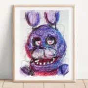 Bonnie Ballpoint Pen Print, Five Nights at Freddy's Art Poster