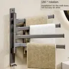 Wall Mount Rotating Towel Rack with hooks Towel Bar Durable Towel Hanger