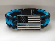 Thin Blue Line Paracord Bracelet 550 ~ U.S. Seller