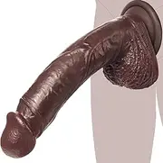 Realistic Dildo Adult Sex Toys for Women, Soft Silicone Anal Dildo with Strong Suction Cup for Hands-Free Play, G Spot Sex Toys Butt Plug with Balls Lifelike Fake Penis