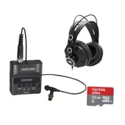 DR-10L Digital Recorder Bundle with Closed-Back Studio Monitor Headphones and