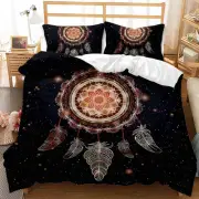 Intricate Feathered Netting 3D Quilt Duvet Doona Cover Set Pillow case Print