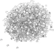 NOLITOY 1440pcs Flatback Round Rhinestones for DIY Crafts Clothing Nail Art Sparkling Glass Jewels for Creative Decoration for Beginners Professionals