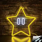 Star Neon Sign, Gaming Neon Sign for Game Room Decoration