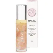 SUMMER SALT BODY Essential Oil Roller With 24K Gold Love - Rose Quartz Crystals